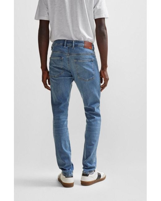 Boss Slim-fit Jeans In Blue Soft-motion Denim for men
