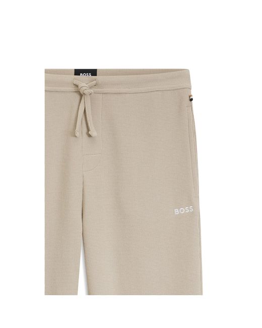 Boss Natural Cotton-Blend Pyjama Bottoms With Embroidered Logo for men