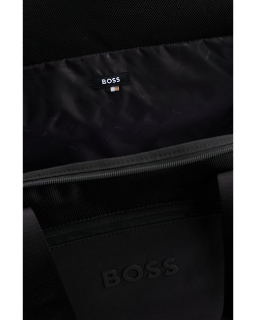 Sac de voyage avec bretelles logotées Boss pour homme en coloris Black