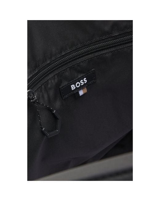 Boss Black Faux-Leather Holdall With Reflective Details for men