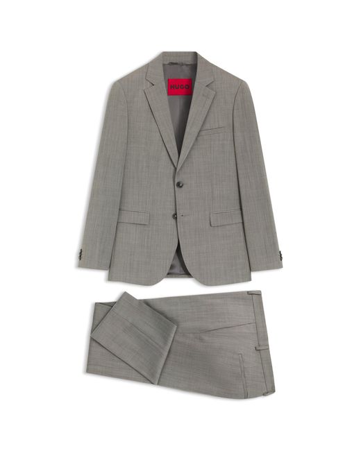 HUGO Gray Extra-Slim-Fit Suit for men