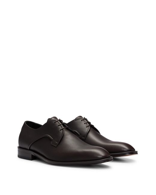 Boss Black Italian-made Derby Shoes In Leather for men