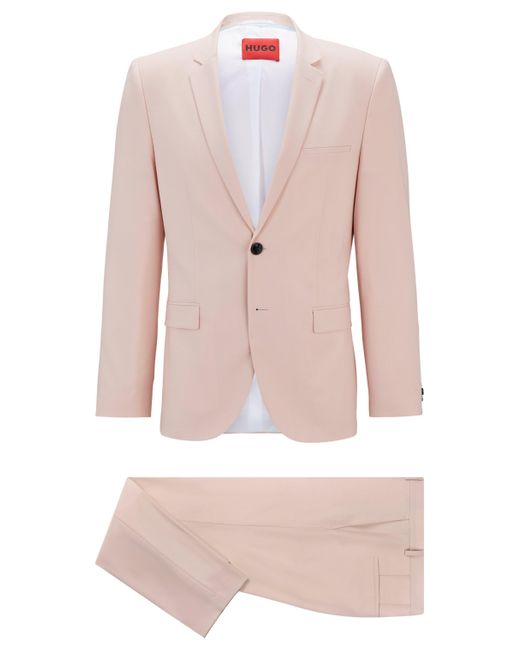 HUGO Extra Slim-Fit Anzug aus Performance-Stretch-Gewebe in Pink für Herren