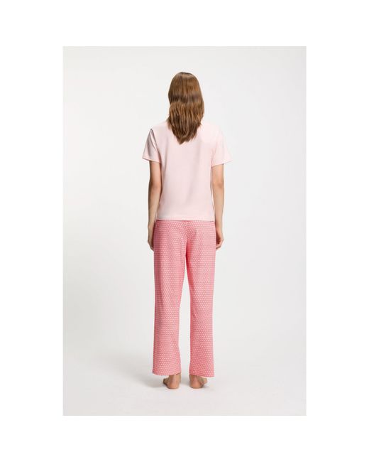 HUGO Pink Printed Pyjama Bottoms