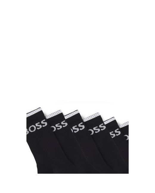 Boss Black Six-Pack Of Ribbed Short Socks for men