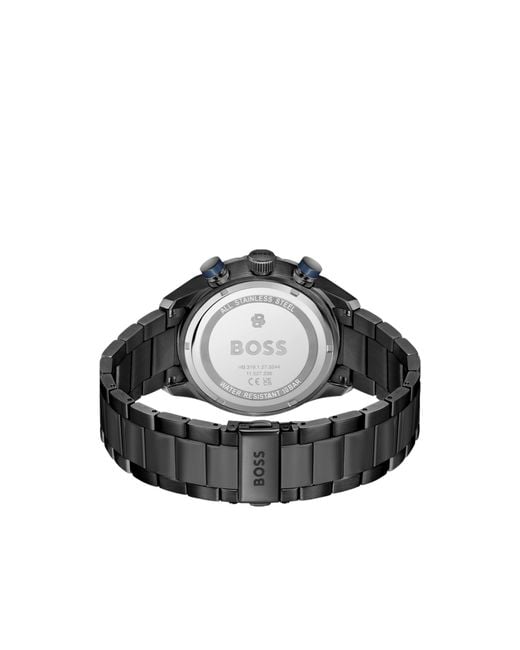 Boss Black Chronomatix-Plated Watch With Monogram-Textured Dial for men