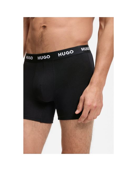 HUGO Black Three-Pack Of Boxer Briefs for men