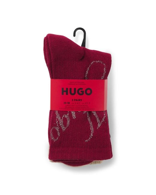 HUGO Red Three-Pack Of Quarter-Length Socks