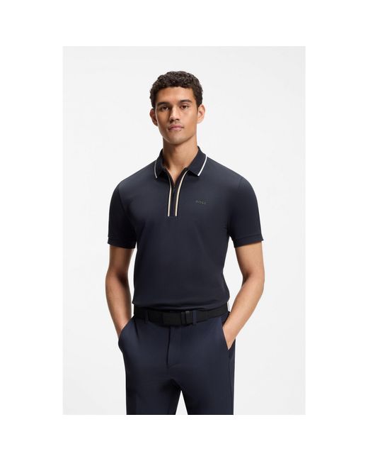 Boss Blue Active Slim-Fit Polo Shirt for men