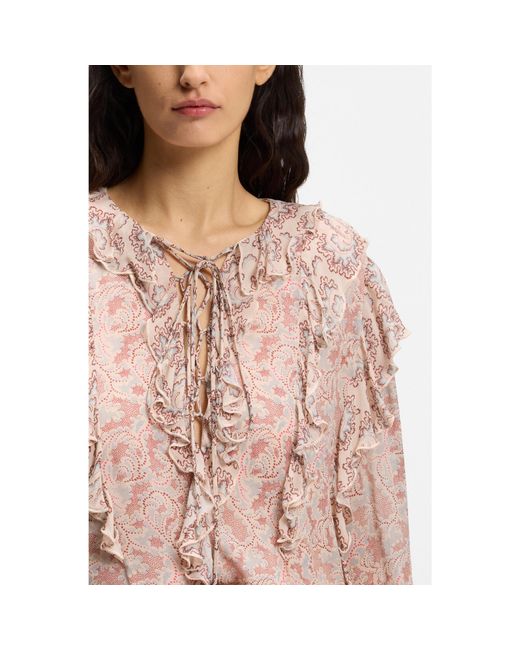 Boss Brown Regular-Fit Blouse