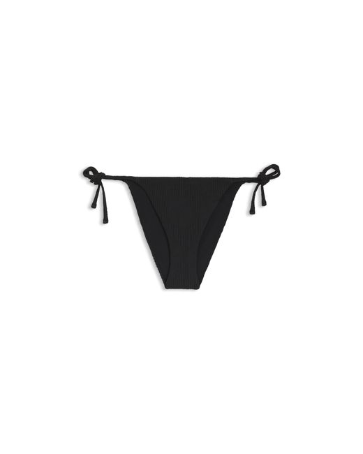 HUGO Black Tie-Side Bikini Bottoms With Structured Tropical Pattern