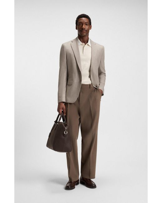 Boss Natural Beige Men's Polo Shirts Size L for men