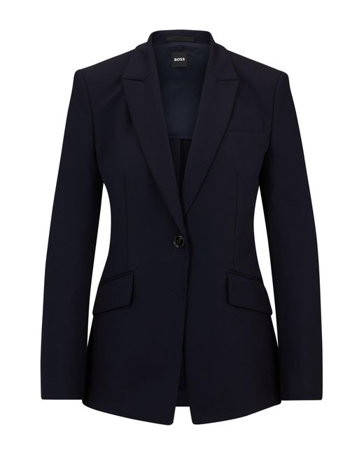 Boss Blue Slim-fit Jacket In Quick-dry Stretch Cloth