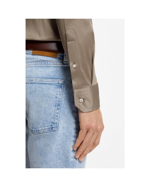 Boss Gray Slim-Fit Shirt for men