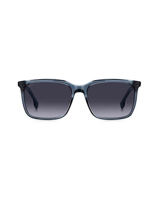 Boss Sonnenbrille aus blauem Acetat mit gemusterten Carbonfaser-Bügeln in Blue für Herren