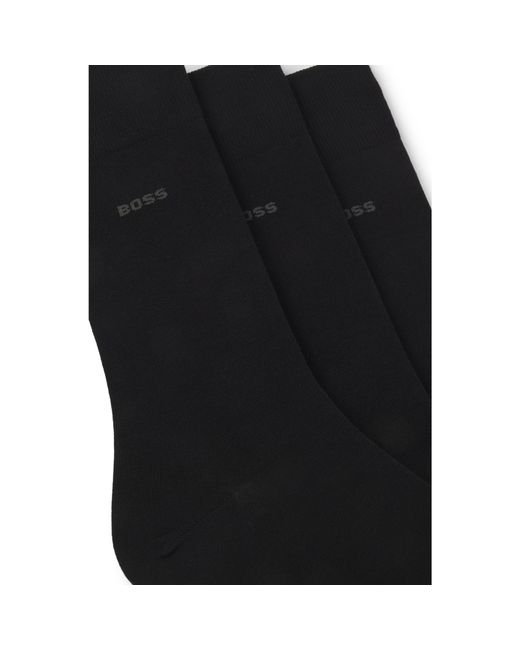 Boss Black Stretch Cotton-Blend Crew Socks for men