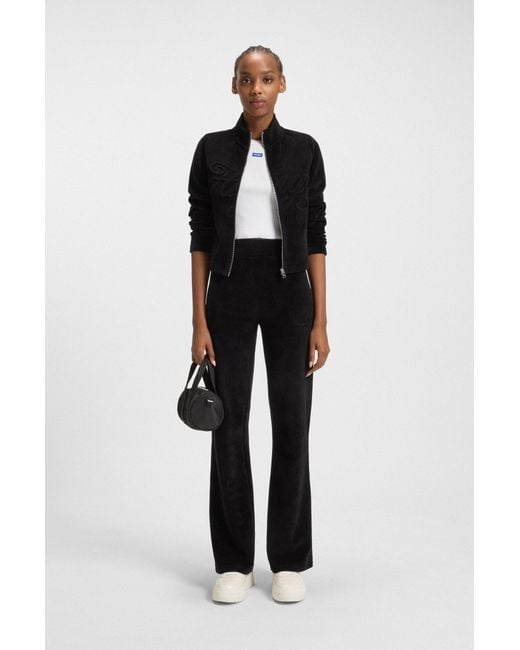 HUGO Slim-Fit Fluwelen Broek Van Katoenmix in het Black