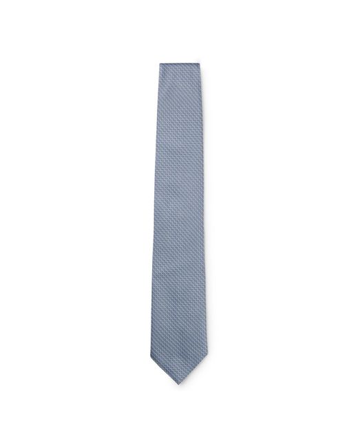 Boss Blue One Silk Tie With Jacquard Pattern for men