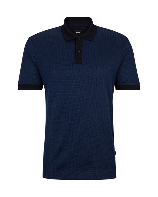 BOSS by HUGO BOSS Structured-cotton Polo Shirt With Mercerized Finish ...