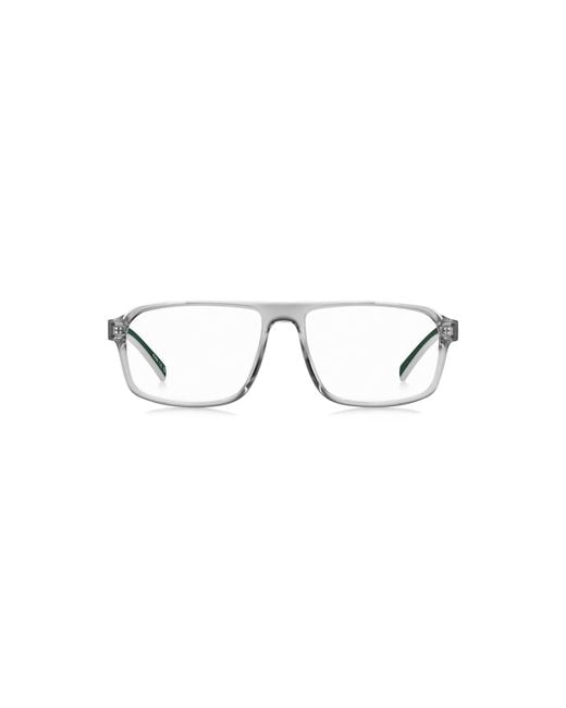 HUGO Metallic Transparent-Acetate Optical Frames With Trims for men