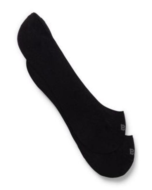 Lot de deux paires de chaussettes invisibles avec logos Boss en coloris Black