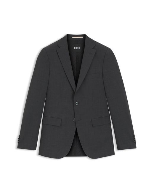 Veste De Costume Slim En Laine Mélangée Boss pour homme en coloris Black