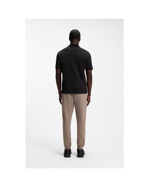 Boss Black Striped-Trim Polo Shirt for men