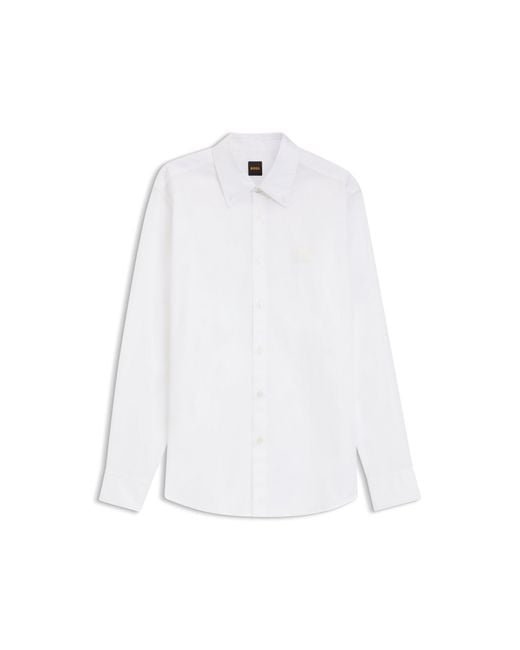 Boss White Regular-Fit Button-Down Shirt for men