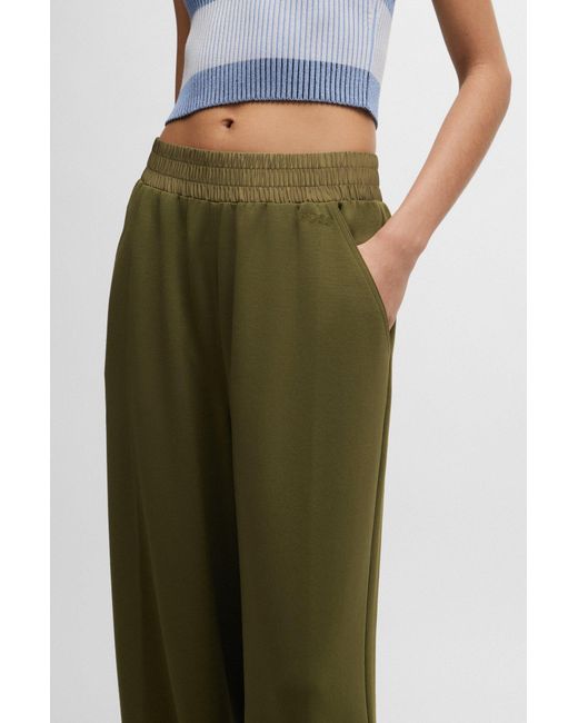 Boss Green Wide-leg Trousers In Stretch Fabric