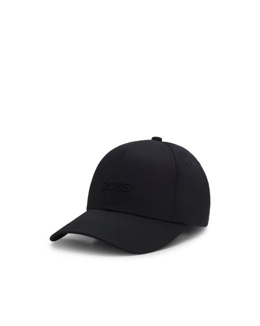 Boss Black Cotton-Twill Cap With Tonal Embroidered Logo