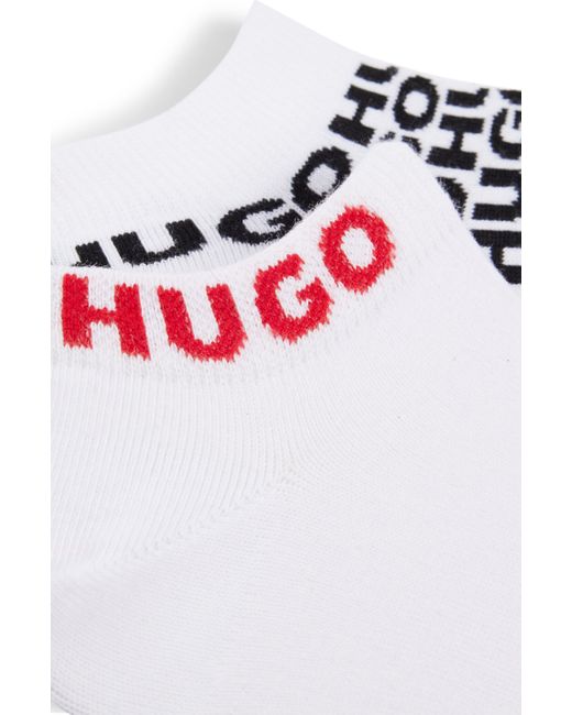 HUGO White Two-pack Of Ankle Socks With Logos for men