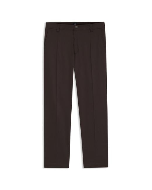 Boss Gray Straight-Fit Trousers for men