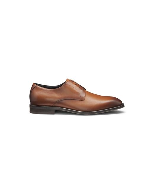 Boss Brown Italian-Made Derby Shoes for men