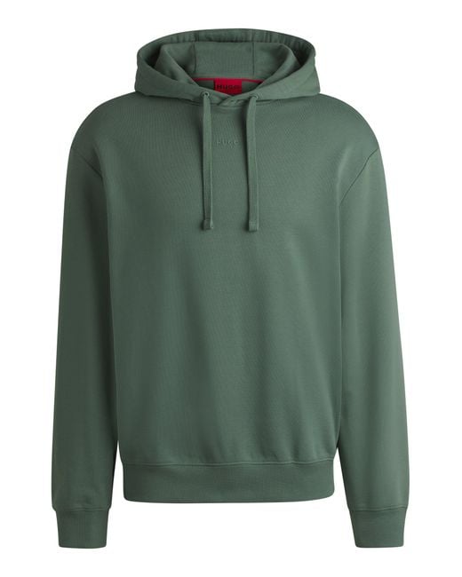 Sweat à capuche Relaxed en molleton de coton à logo imprimé HUGO pour homme en coloris Green