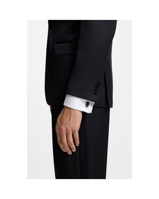 Boss White Cufflinks With Coloured Lines for men