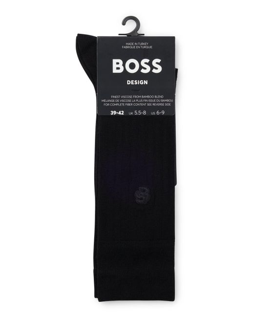Boss Black Regular-length Socks With Embroidered Double B Monogram for men