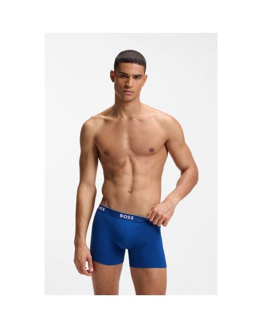 Boss Blue Three-Pack Of Boxer Briefs for men