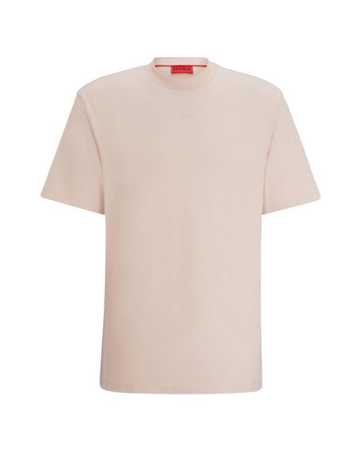 HUGO Relaxed-fit T-shirt Van Katoen Met Logoprint in het Pink voor heren