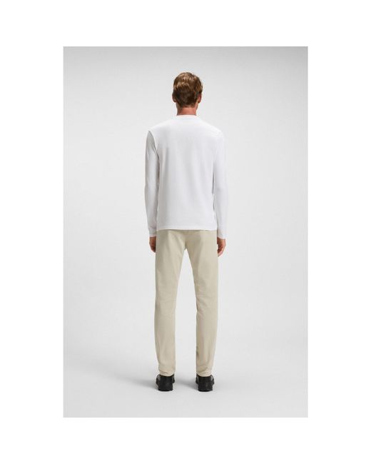 Boss White Long-Sleeved T-Shirt for men