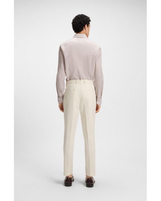 Boss Slim-Fit Hemd Aus Bedrucktem Baumwoll-Twill in Pink für Herren