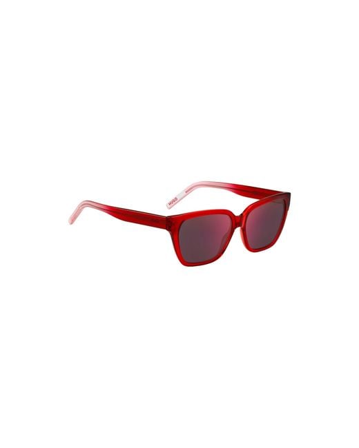 HUGO Red Acetate Sunglasses With Degradé Temples