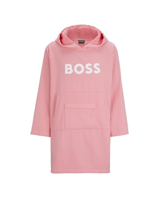 Boss Pink Logo Beach Hoodie