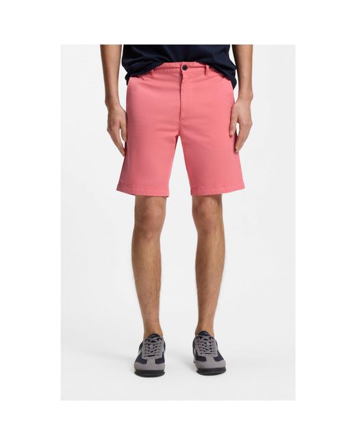 Boss Pink Slim-Fit Shorts for men
