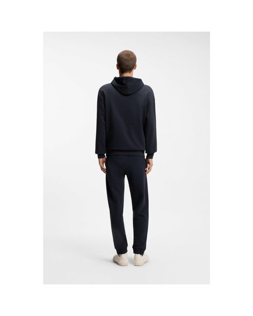 HUGO Black Cotton Tracksuit Set With Logo Patch for men