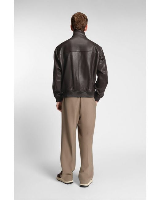 Boss Dark Brown Men's Leather Jackets Size 38r for men