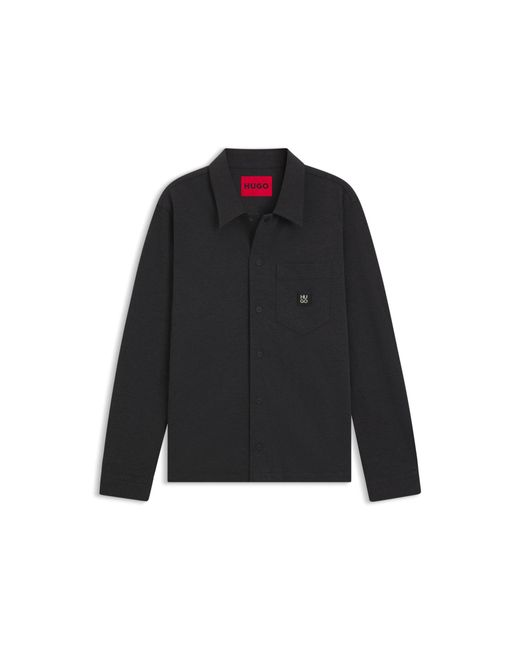 HUGO Black Oversized-Fit Shirt for men