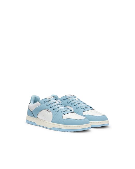 HUGO Blue Low-Top Trainers With Faux Leather for men
