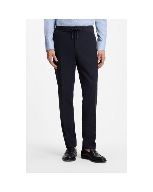 Boss Blue Slim-Fit Trousers for men