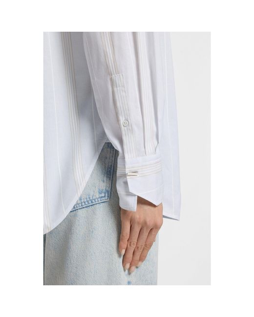 Boss White Relaxed-Fit Blouse