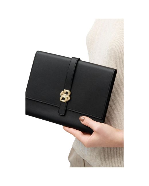 Boss Black A5 Conference Folder With Double B Monogram Closure